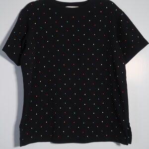Vintage Bechamel Embroided Multicolor  Polka Dot Women's Top